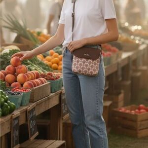 NWT Zouk Vegan Flap Sling Crossbody Bag – Handcrafted with Indian Fabrics